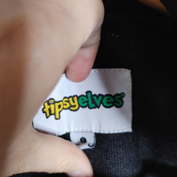 Tipsy Elves Skeleton Costume Jumpsuit Full Zip Black White Large L Unisex Pajama - Picture 10 of 13